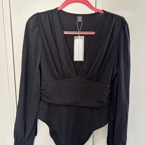 SHEIN Black Long Sleeve Bodysuit